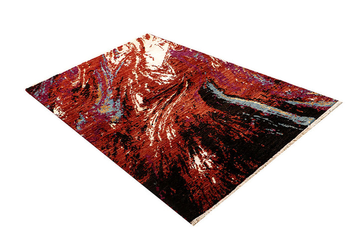 Multi Colored Abstract 4'  x" 6'  3" - No. QA79929