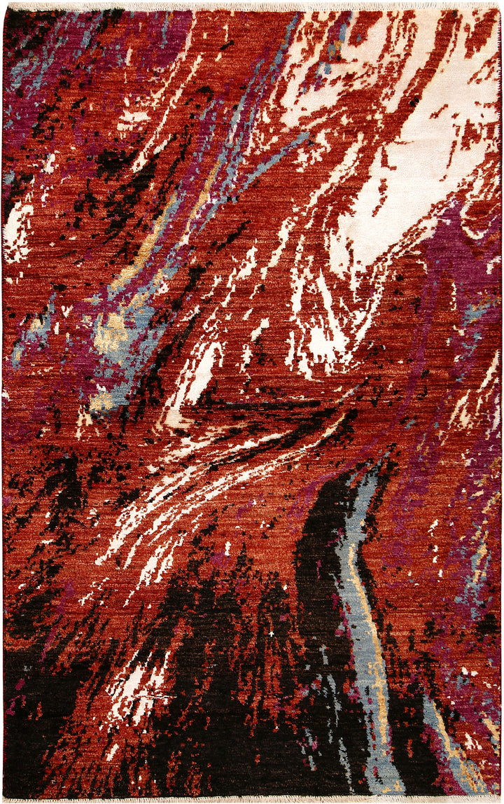 Multi Colored Abstract 4'  x" 6'  3" - No. QA79929