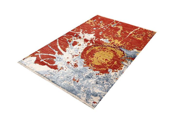 Multi Colored Abstract 4'  1" x 6'  3" - No. QA73555