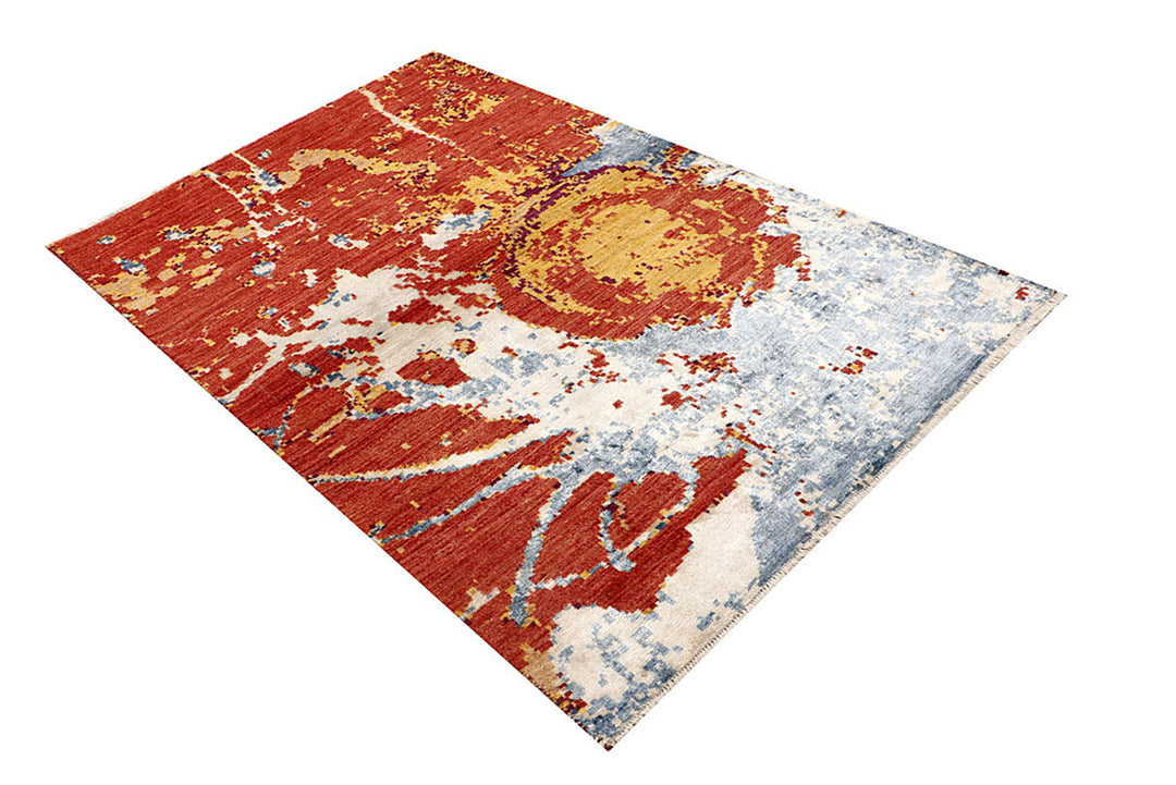 Multi Colored Abstract 4'  1" x 6'  3" - No. QA73555