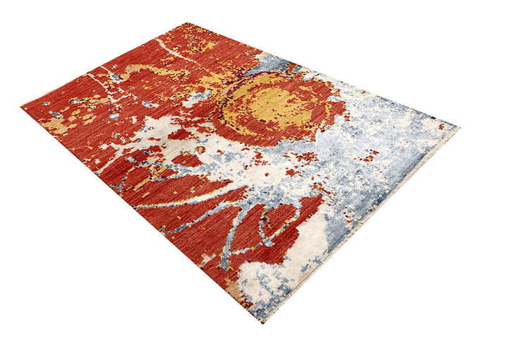 Multi Colored Abstract 4'  1" x 6'  3" - No. QA73555