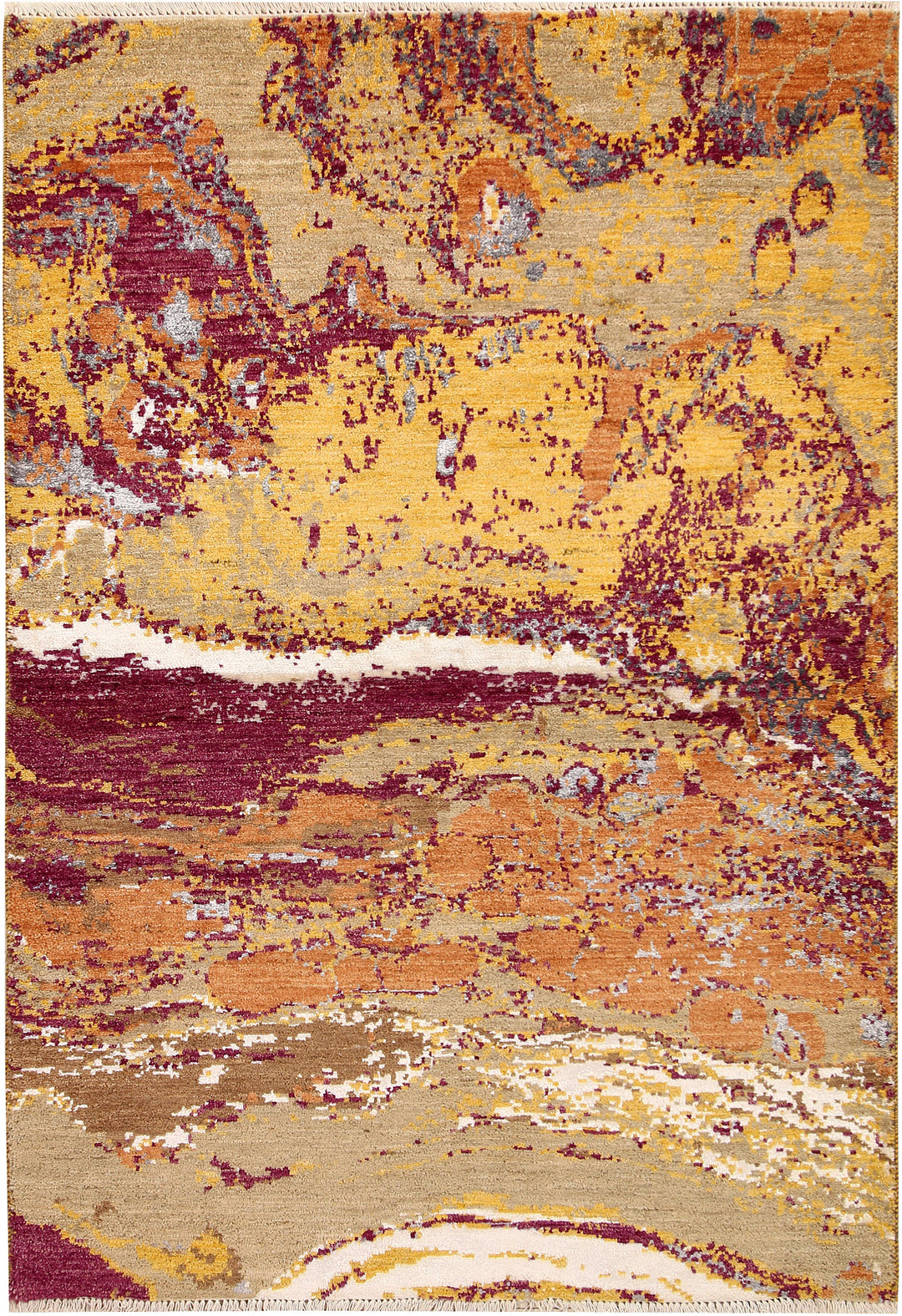 Afghan Abstract Rug 4' 2 x 6' 1 Hand-Knotted