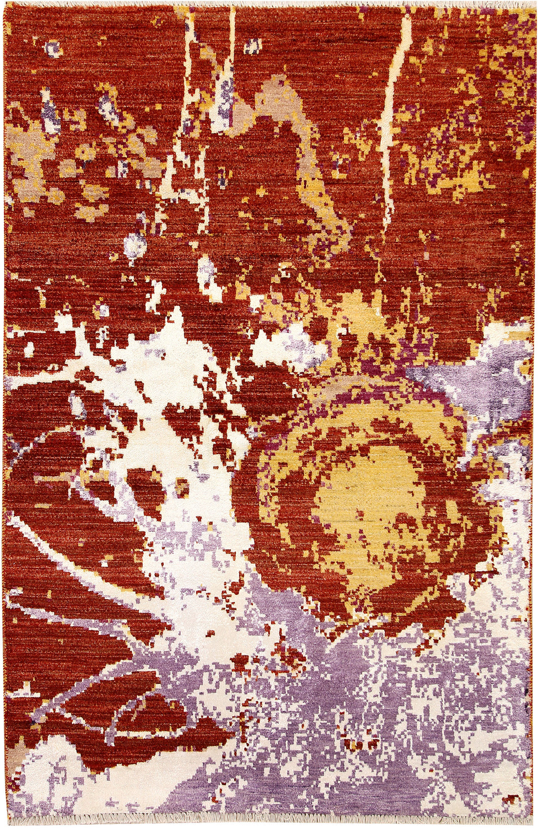 Afghan Abstract Rug 4' 1 x 6' 3 Hand-Knotted
