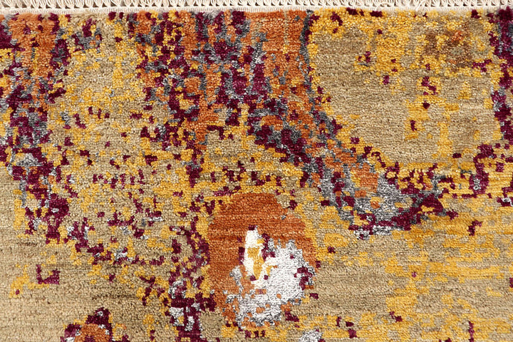 Multi Colored Abstract 4'  2" x 6'  2" - No. QA31389