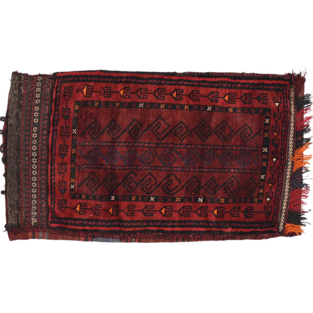 Red Afghan Balisht Rug 1' 8" x 3' 4" Hand-Knotted
