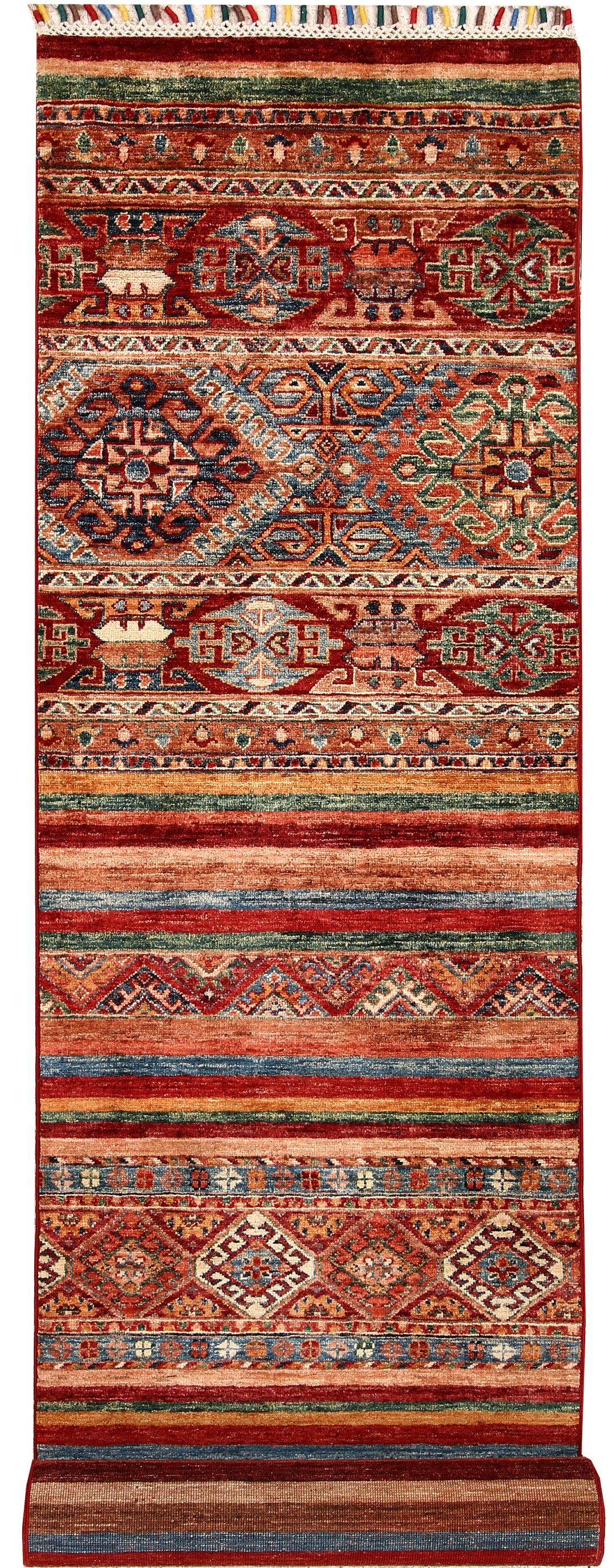 Multi Colored Kazak 2' 2 x 9' 9 - No. 67867 - ALRUG Rug Store