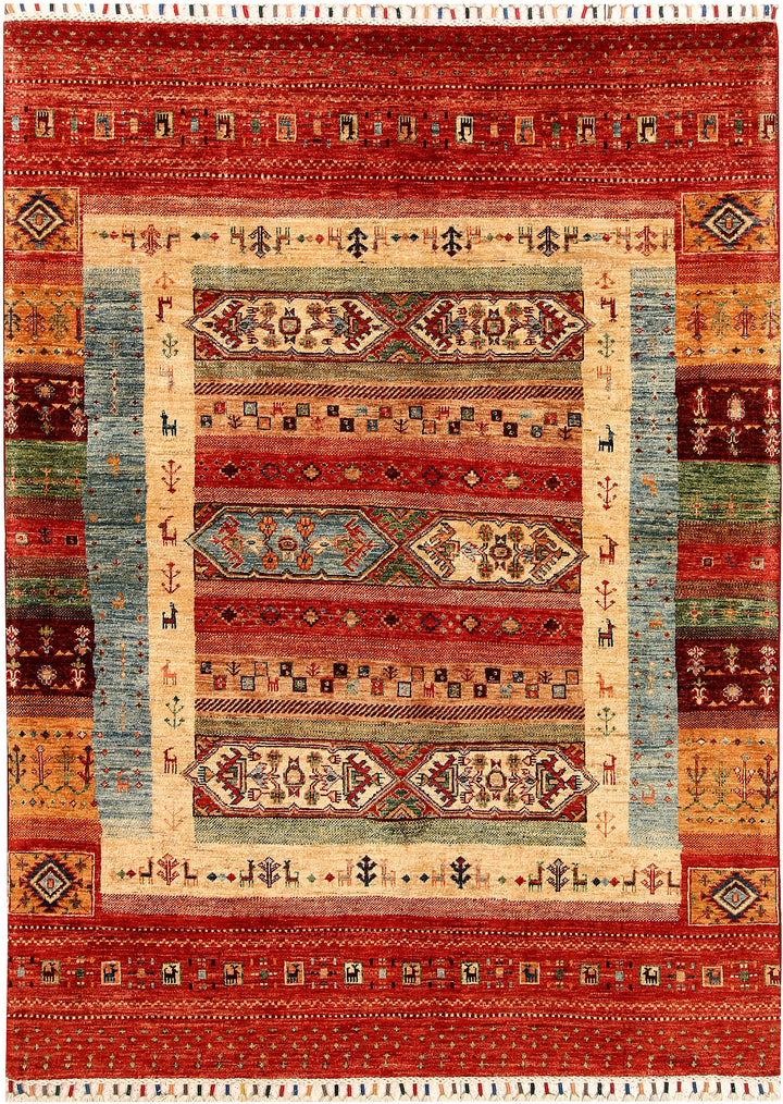 Multi Colored Kazak 5' x 6' 10 - No. 67880 - ALRUG Rug Store