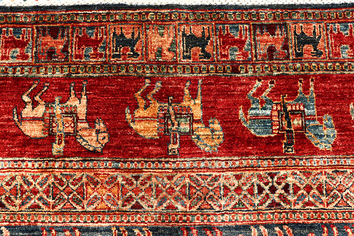 Multi Colored Kazak 8'  2" x 10'  1" - No. QA17570