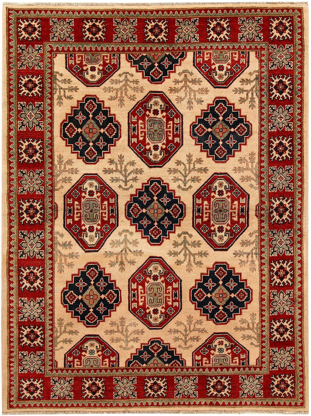 Bisque Kazak 5' 1 x 6' 8 - No. 67910 - ALRUG Rug Store