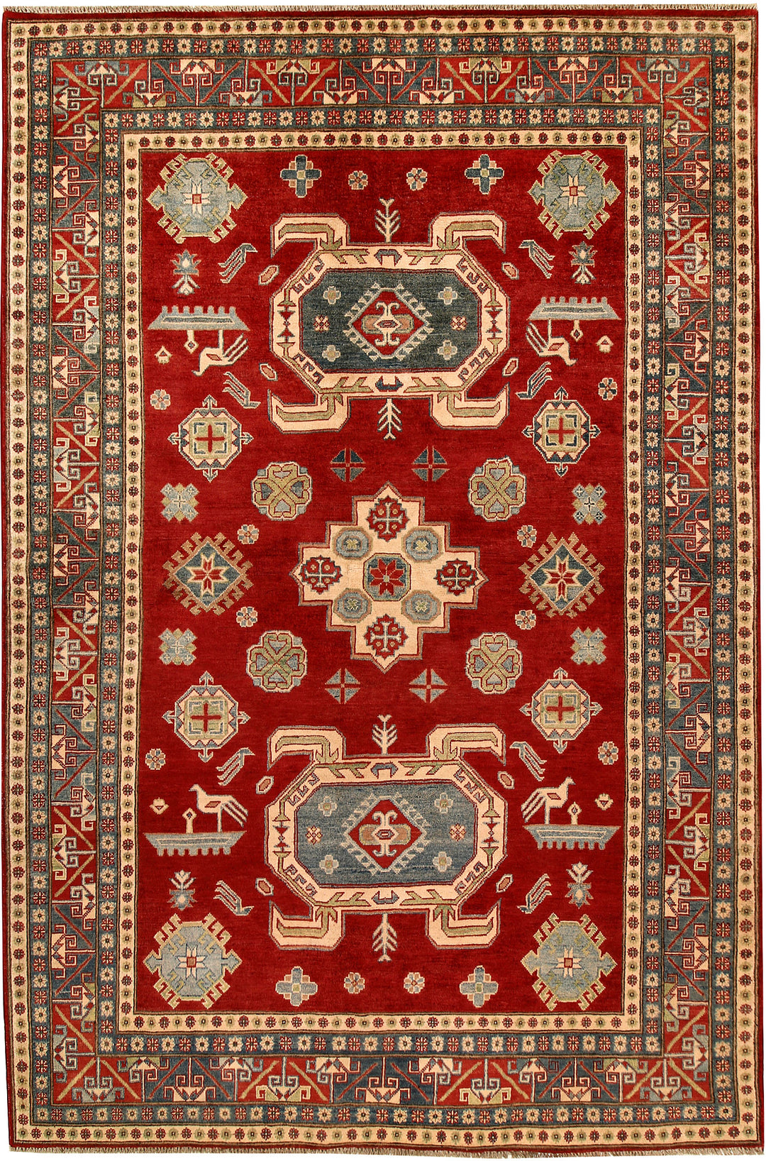 Firebrick Kazak 6' 7 x 9' 11 - No. 67915 - ALRUG Rug Store