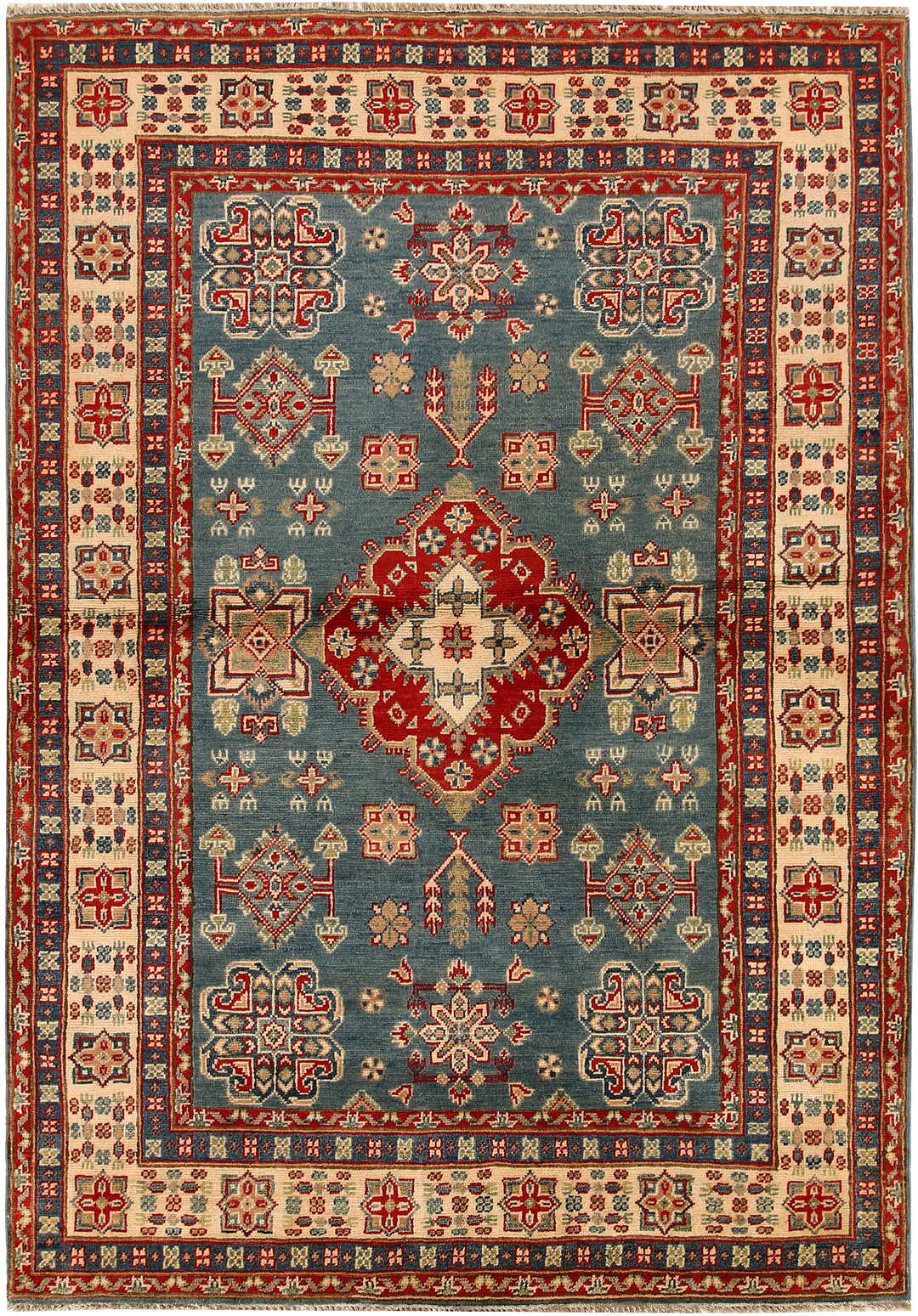 Light Slate Grey Kazak 5' x 6' 9 - No. 67957 - ALRUG Rug Store