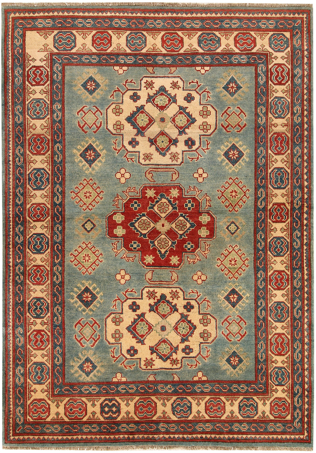 Cadet Blue Kazak 5' x 7' 1 - No. 67962 - ALRUG Rug Store