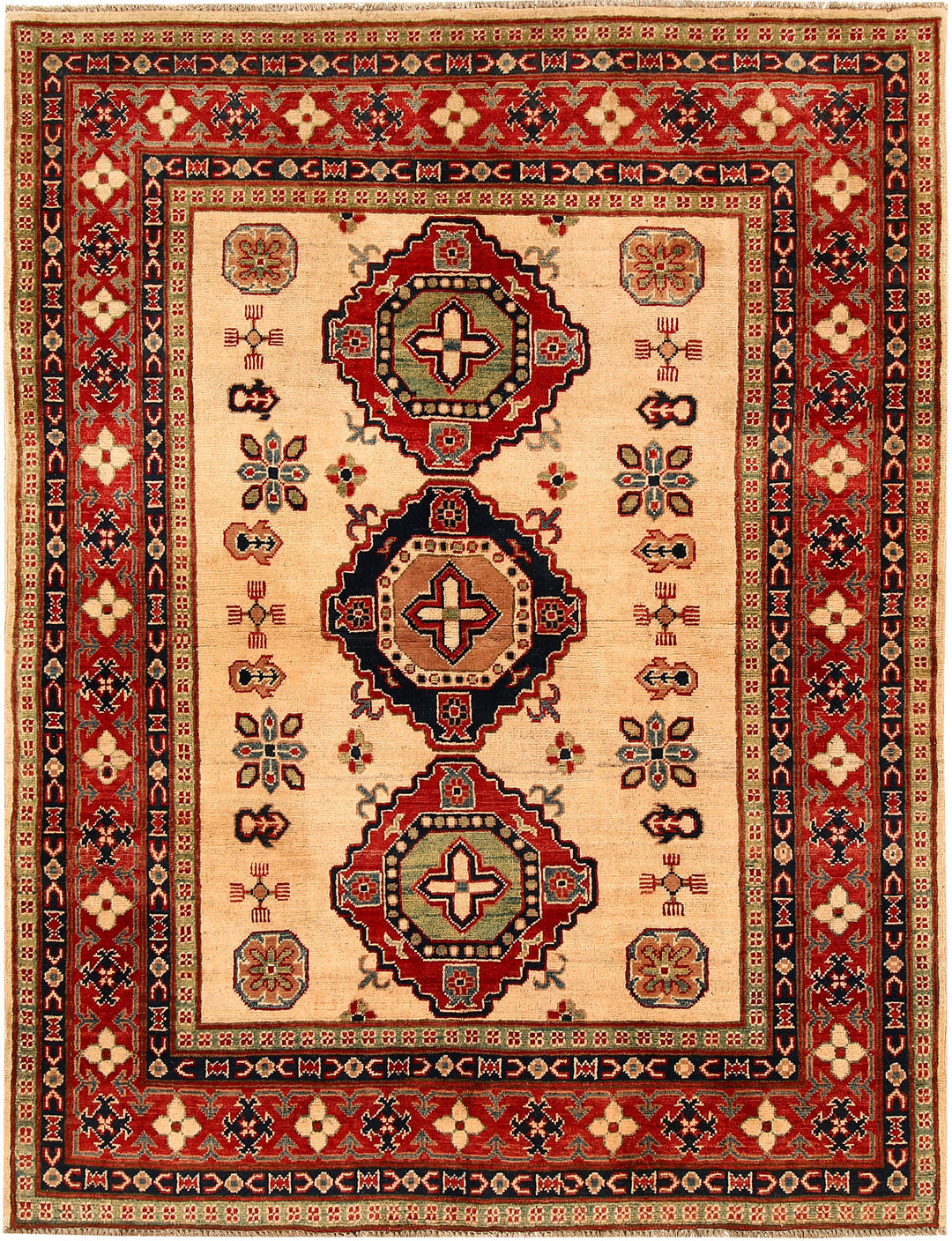 Bisque Kazak 5' x 6' 6 - No. 67964 - ALRUG Rug Store