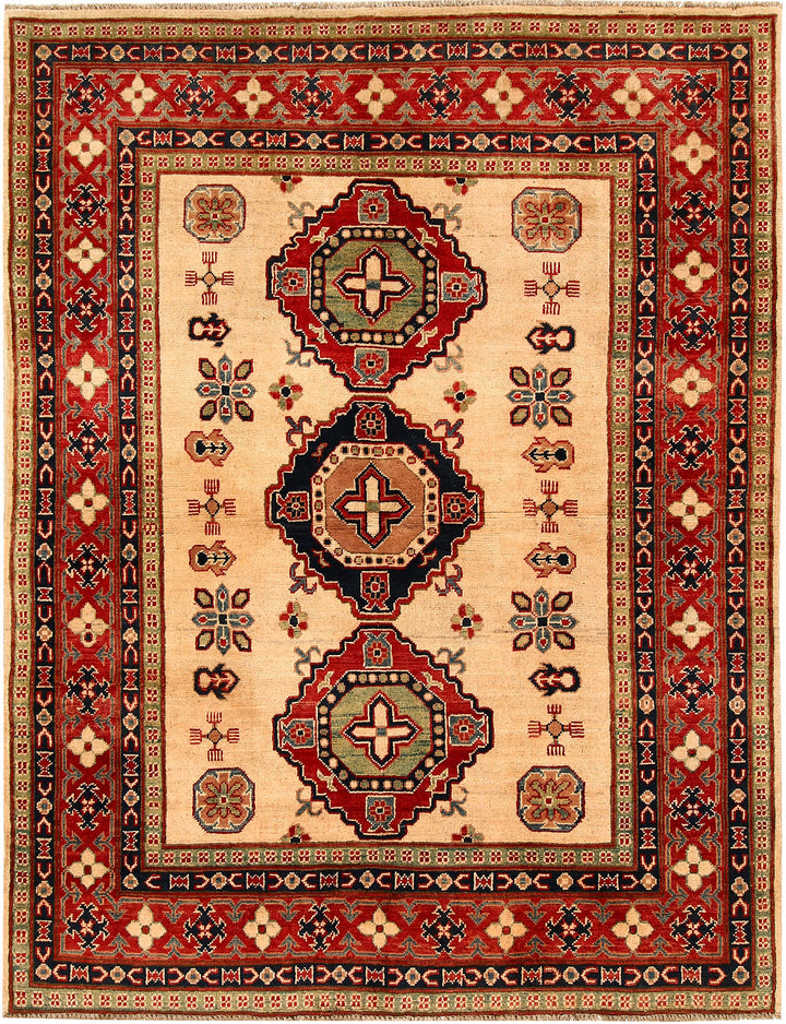 Bisque Kazak 5' x 6' 6 - No. 67964 - ALRUG Rug Store