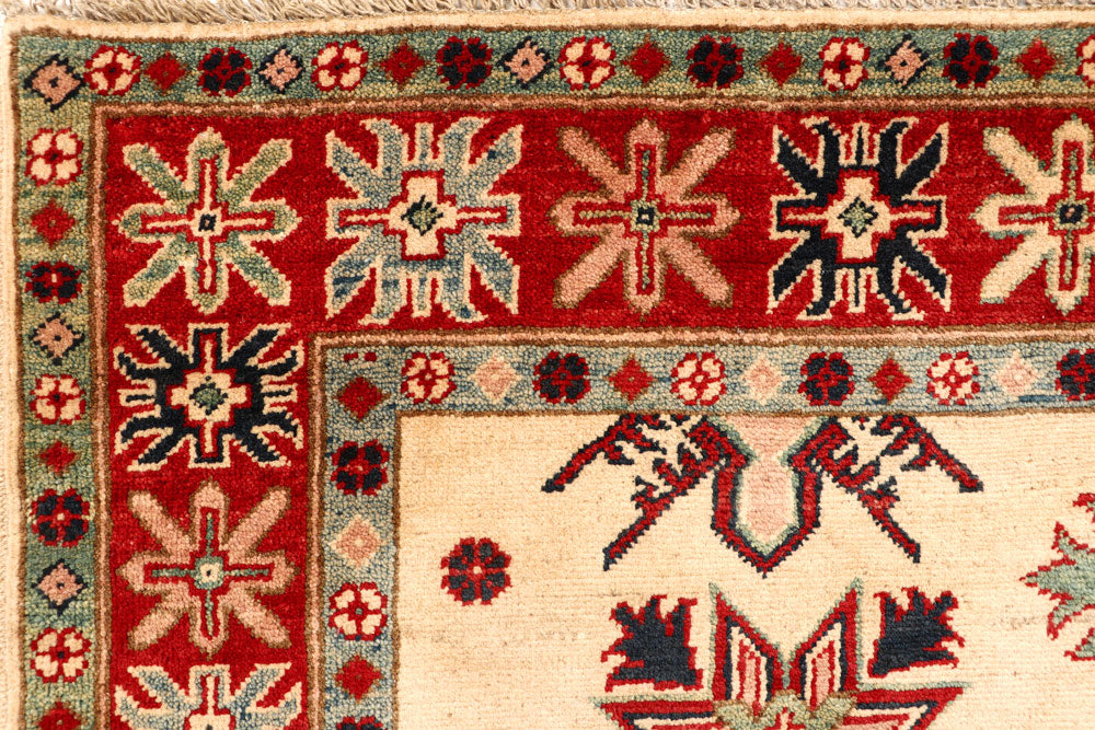 Blanched Almond Kazak 5' 2 x 6' 6 - No. 67966 - ALRUG Rug Store