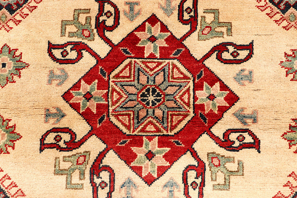Blanched Almond Kazak 5' 2 x 6' 6 - No. 67966 - ALRUG Rug Store