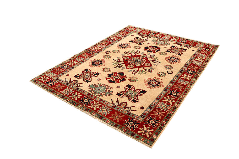 Blanched Almond Kazak 5' 2 x 6' 6 - No. 67966 - ALRUG Rug Store