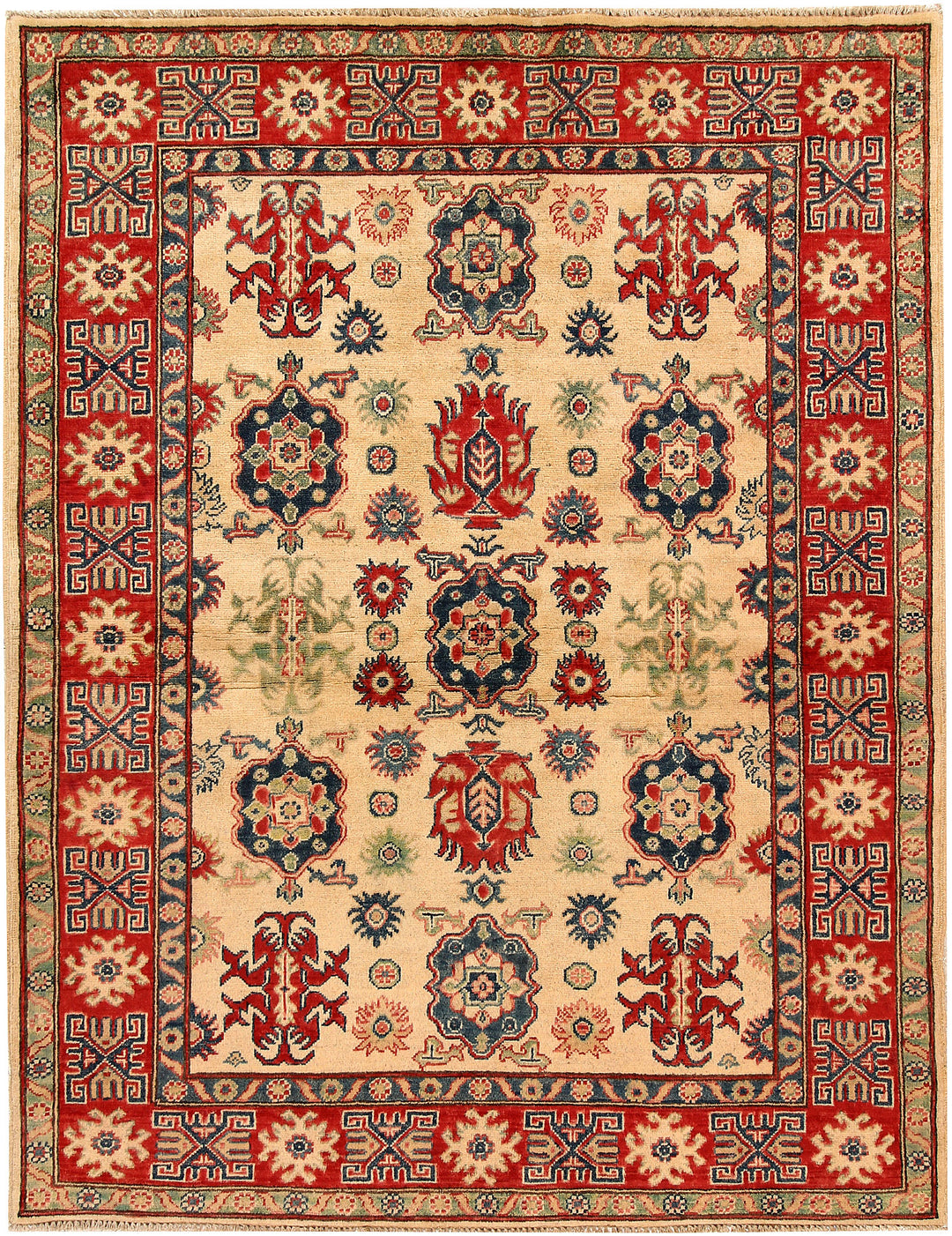 Bisque Kazak 5' x 6' 6 - No. 67968 - ALRUG Rug Store