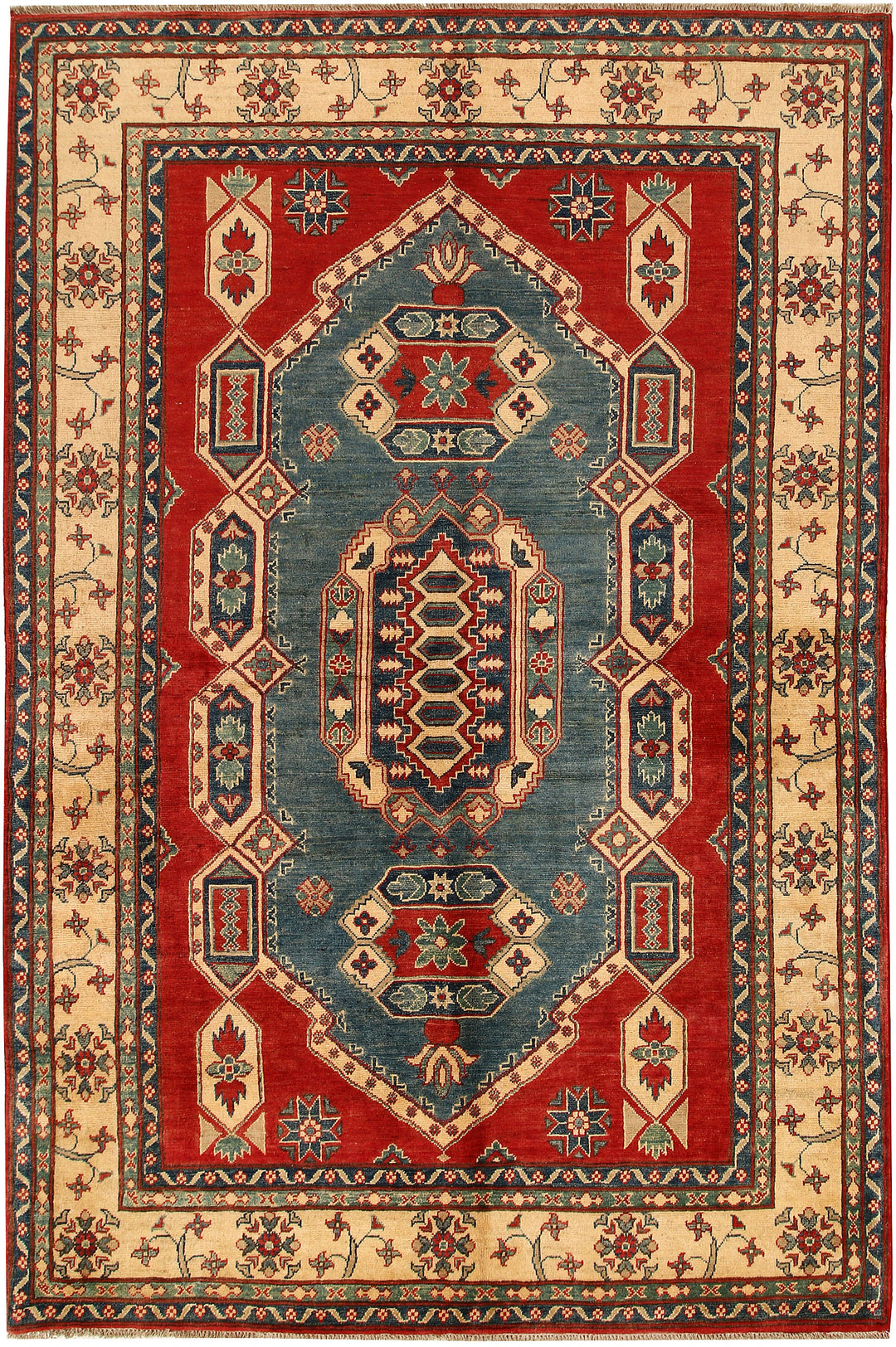Light Slate Grey Kazak 6' x 9' 1 - No. 67991 - ALRUG Rug Store
