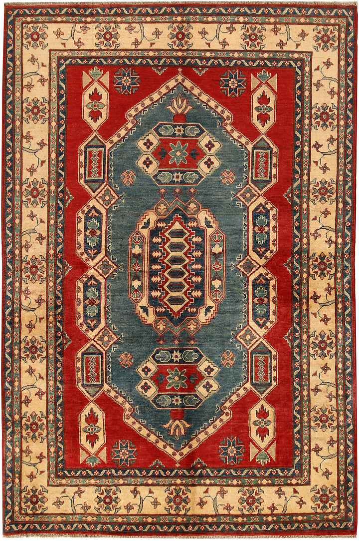 Light Slate Grey Kazak 6' x 9' 1 - No. 67991 - ALRUG Rug Store