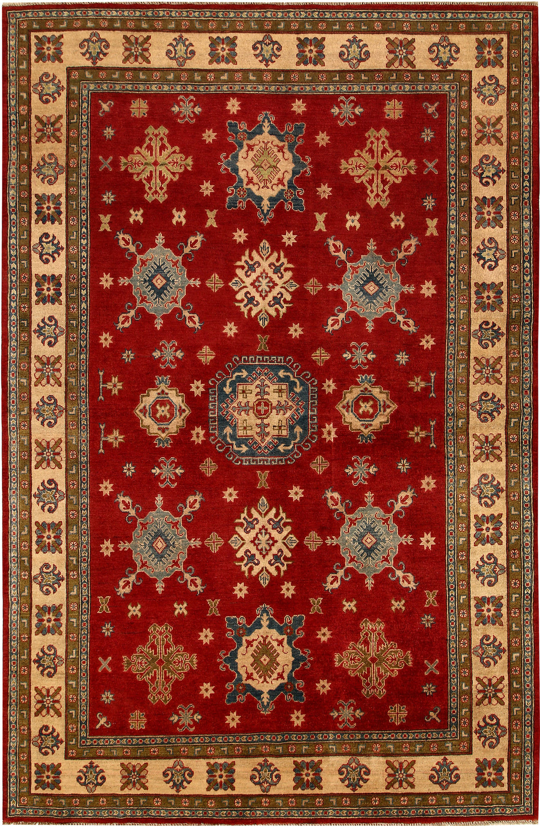 Dark Red Kazak 6' 6 x 10' 1 - No. 67992 - ALRUG Rug Store