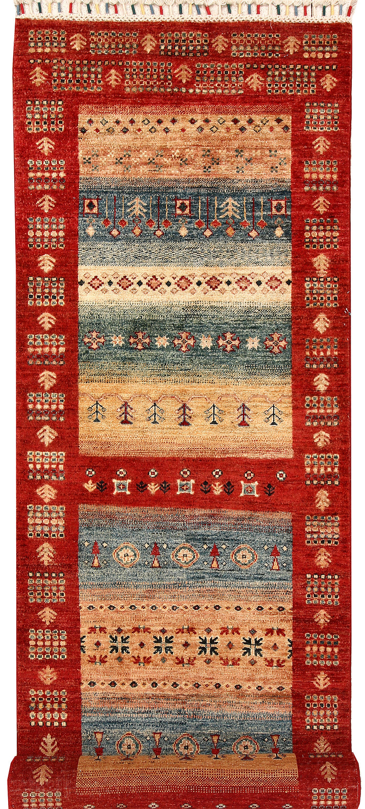 Multi Colored Kazak 2' 9 x 9' 9 - No. 68048 - ALRUG Rug Store