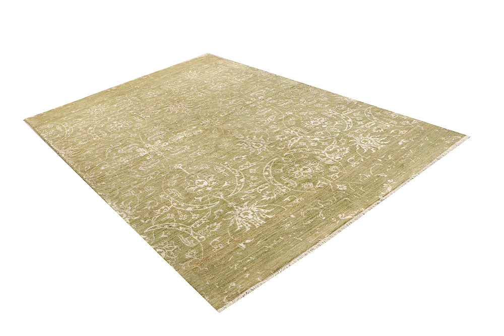 Dark Khaki Abstract 6' 2 x 9' 1 - No. 68060 - ALRUG Rug Store