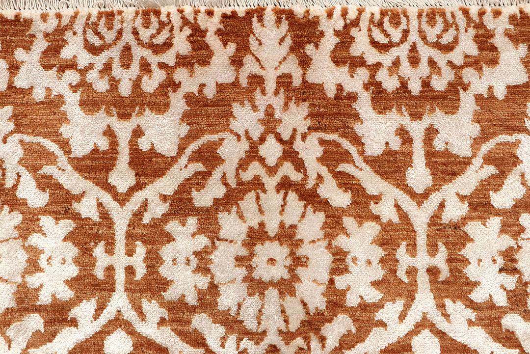 Dark Orange Abstract 5'  1" x 8'  5" - No. QA88142