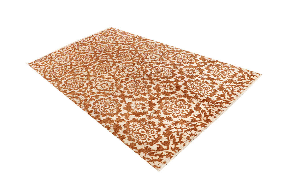 Dark Orange Abstract 5' 1 x 8' 5 - No. 68061 - ALRUG Rug Store