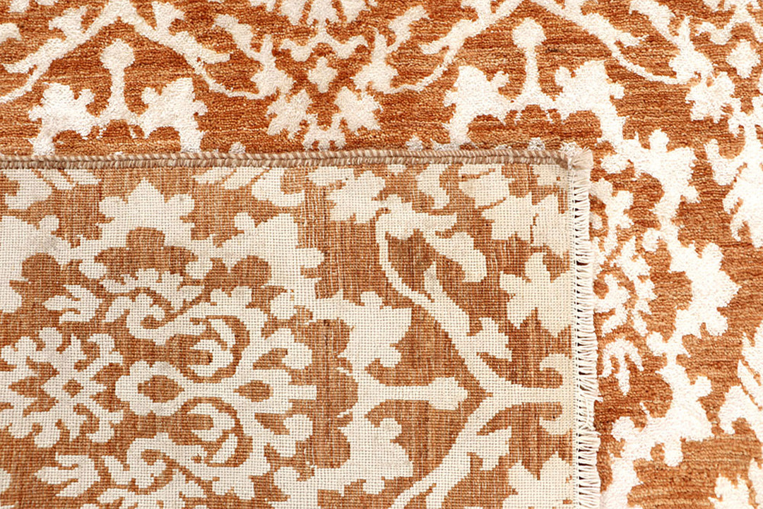 Dark Orange Abstract 5'  1" x 8'  5" - No. QA88142