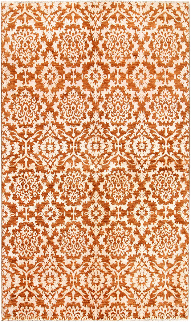 Dark Orange Abstract 5'  1" x 8'  5" - No. QA88142