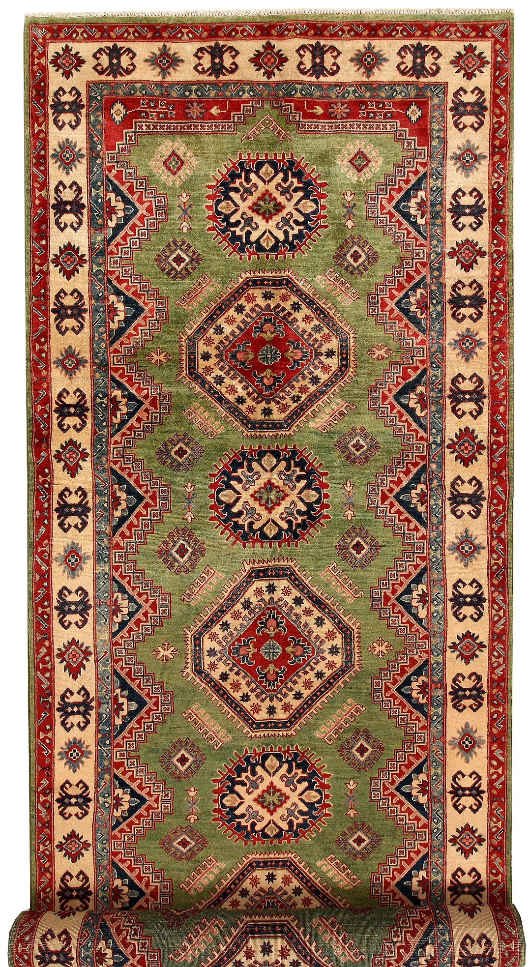 Olivedrab Kazak 5' 1 x 16' 9 - No. 68161 - ALRUG Rug Store