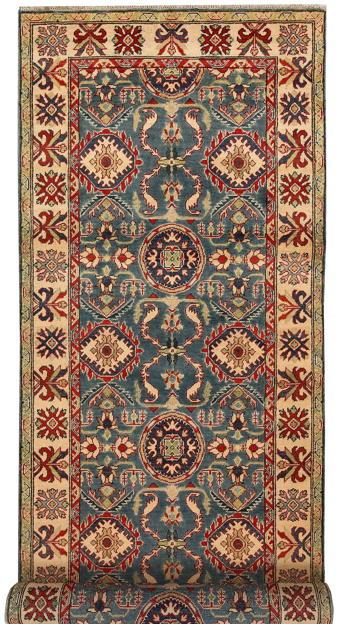 Grey Kazak 4' 1 x 14' - No. 68166 - ALRUG Rug Store