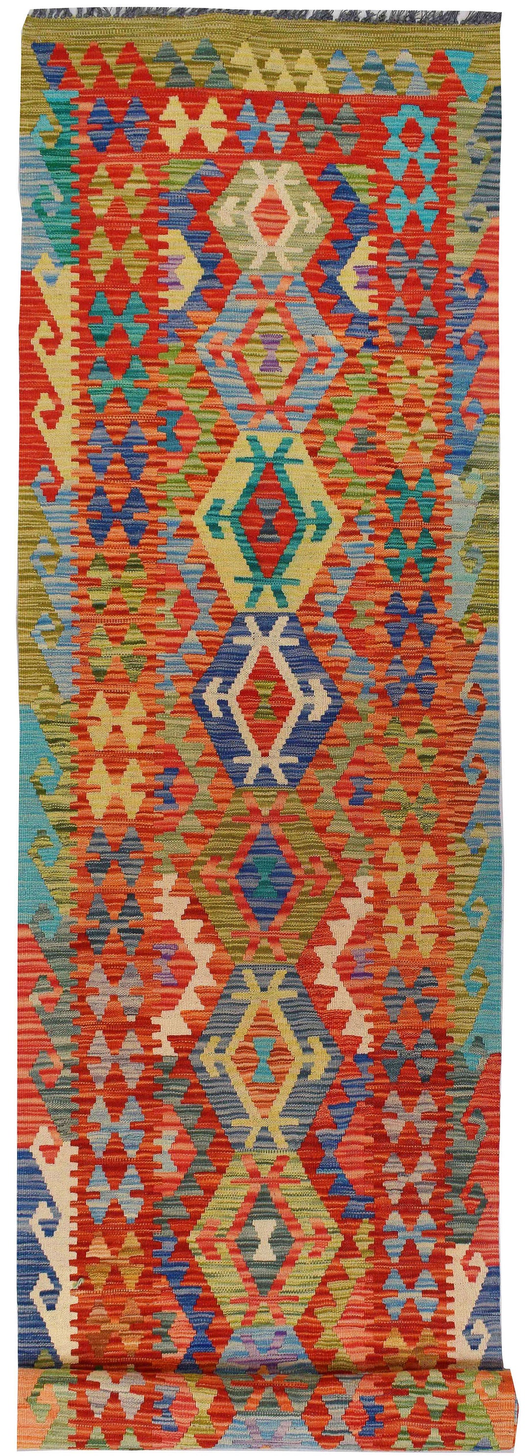 Multi Colored Kilim 2' 8 x 13' - No. 68170 - ALRUG Rug Store