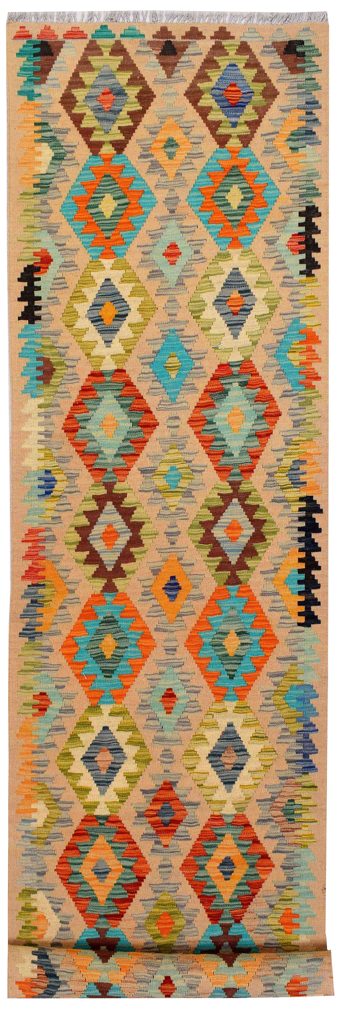 Multi Colored Kilim 2' 8 x 13' 3 - No. 68171 - ALRUG Rug Store
