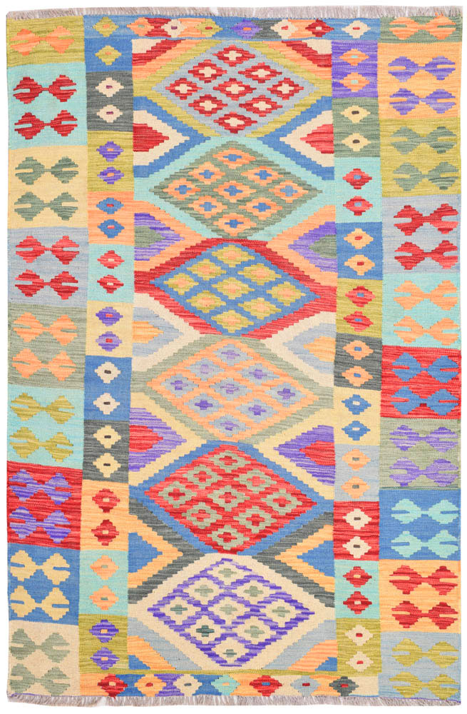 Multi Colored Kilim 4' 2 x 6' 2 - No. 68174 - ALRUG Rug Store