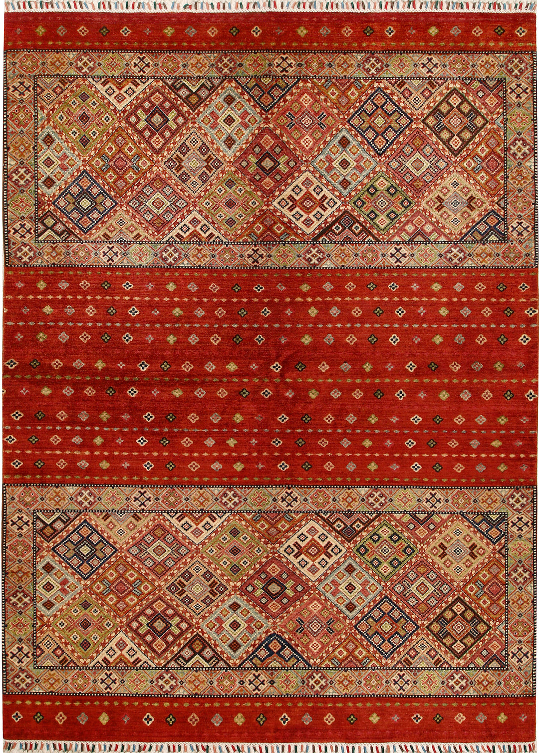 Multi Colored Kazak 6' 8 x 9' - No. 68185 - ALRUG Rug Store