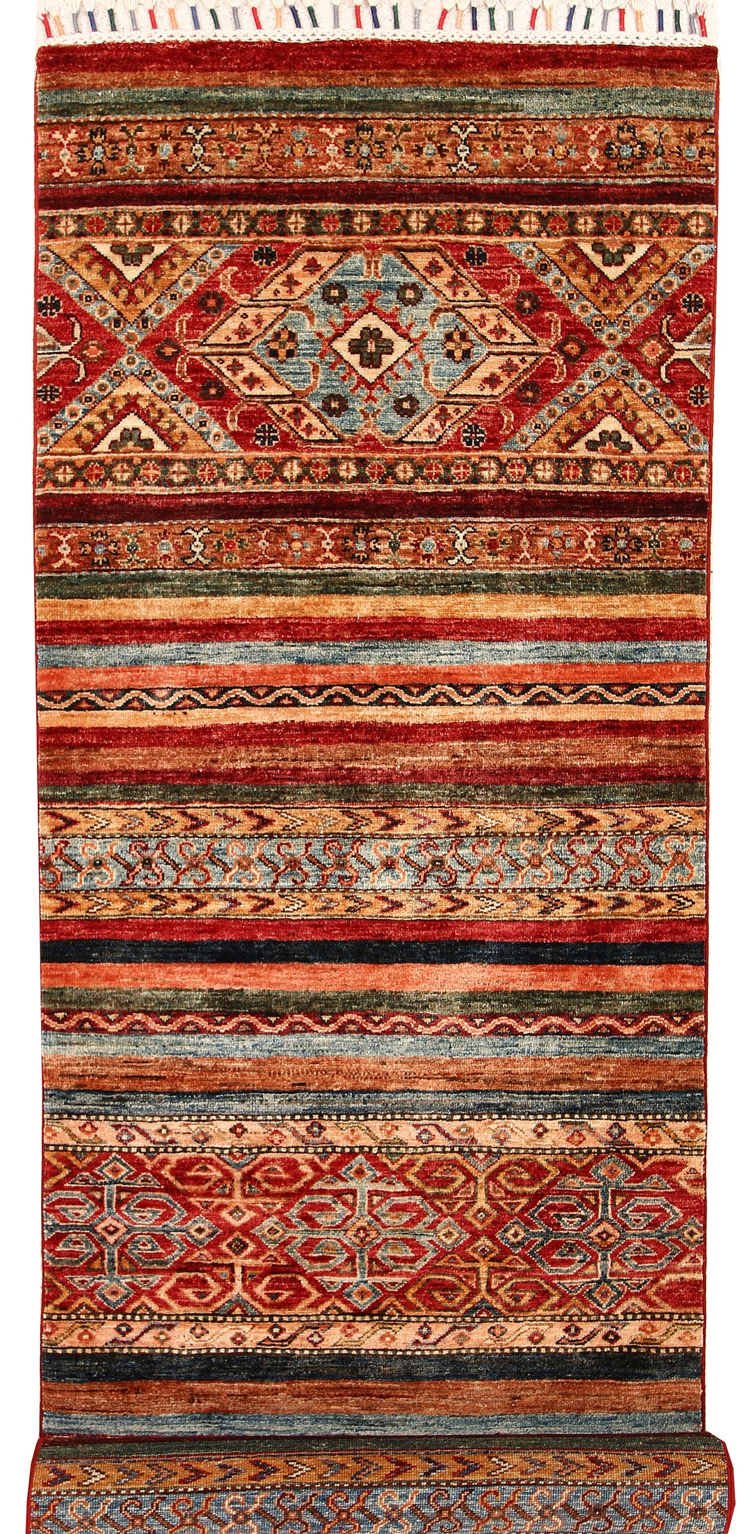 Multi Colored Kazak 2' 9 x 9' 8 - No. 68204 - ALRUG Rug Store