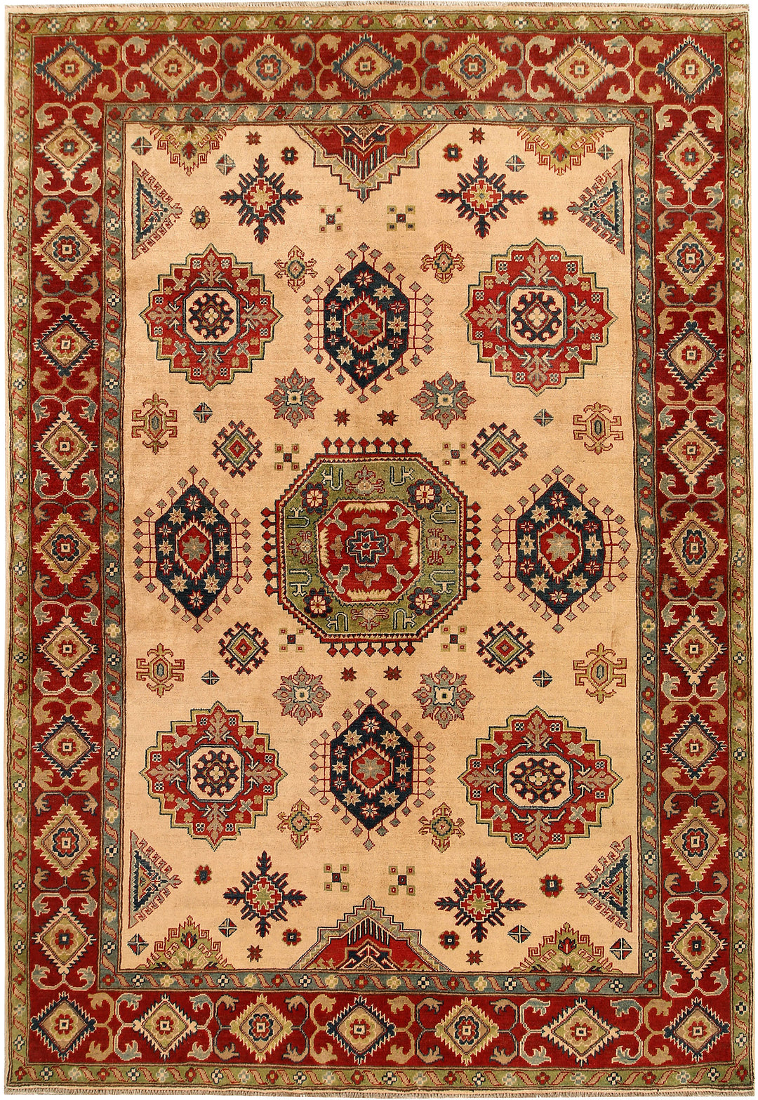 Navajo White Kazak 6' 7 x 9' 7 - No. 68262 - ALRUG Rug Store