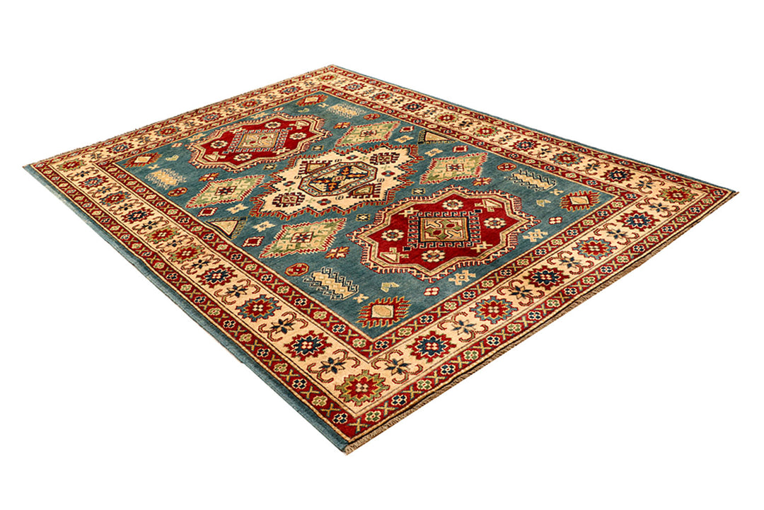 Cadet Blue Kazak 5' 9 x 8' - No. 68266 - ALRUG Rug Store