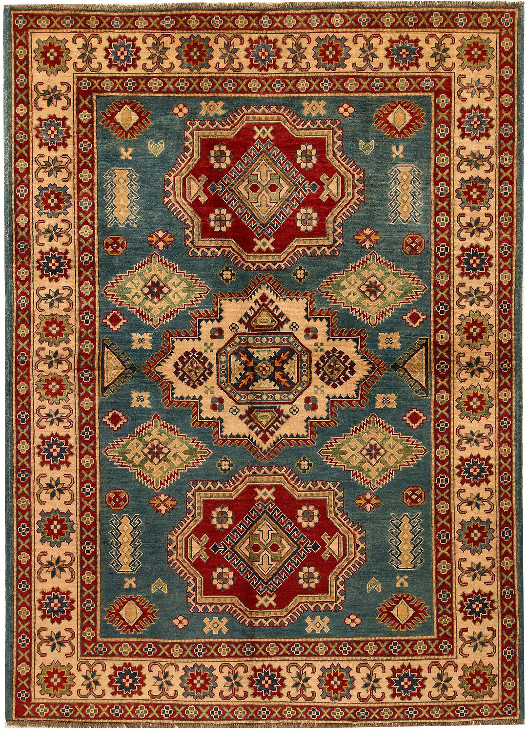Cadet Blue Kazak 5' 9 x 8' - No. 68266 - ALRUG Rug Store