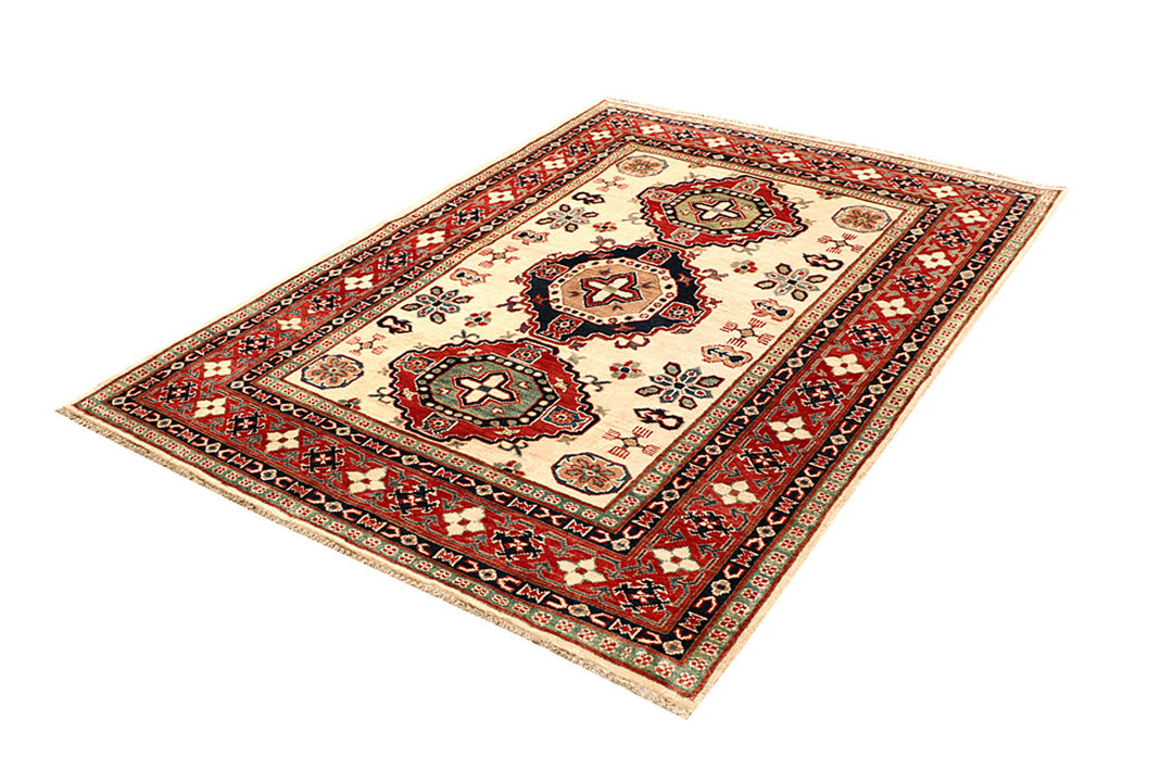 Blanched Almond Kazak 5' 1 x 7' - No. 68274 - ALRUG Rug Store