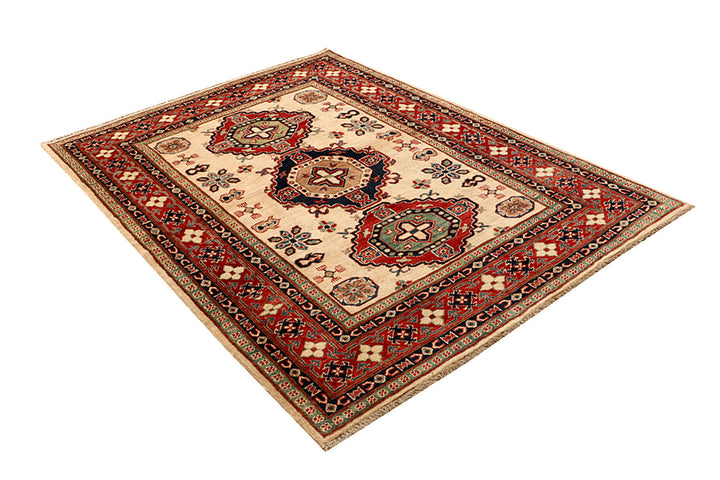 Blanched Almond Kazak 5' 1 x 7' - No. 68274 - ALRUG Rug Store