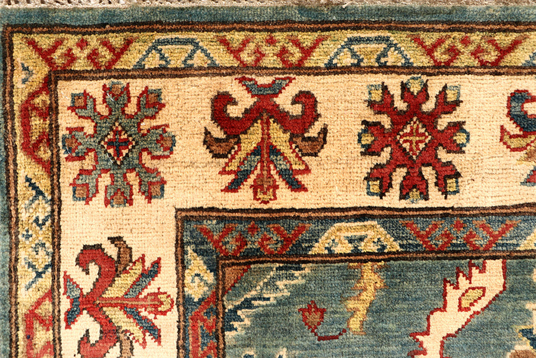 Cadet Blue Kazak 3' 10 x 12' 5 - No. 68299 - ALRUG Rug Store