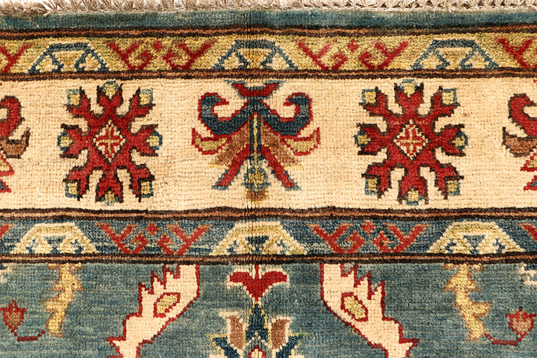 Cadet Blue Kazak 3' 10 x 12' 5 - No. 68299 - ALRUG Rug Store