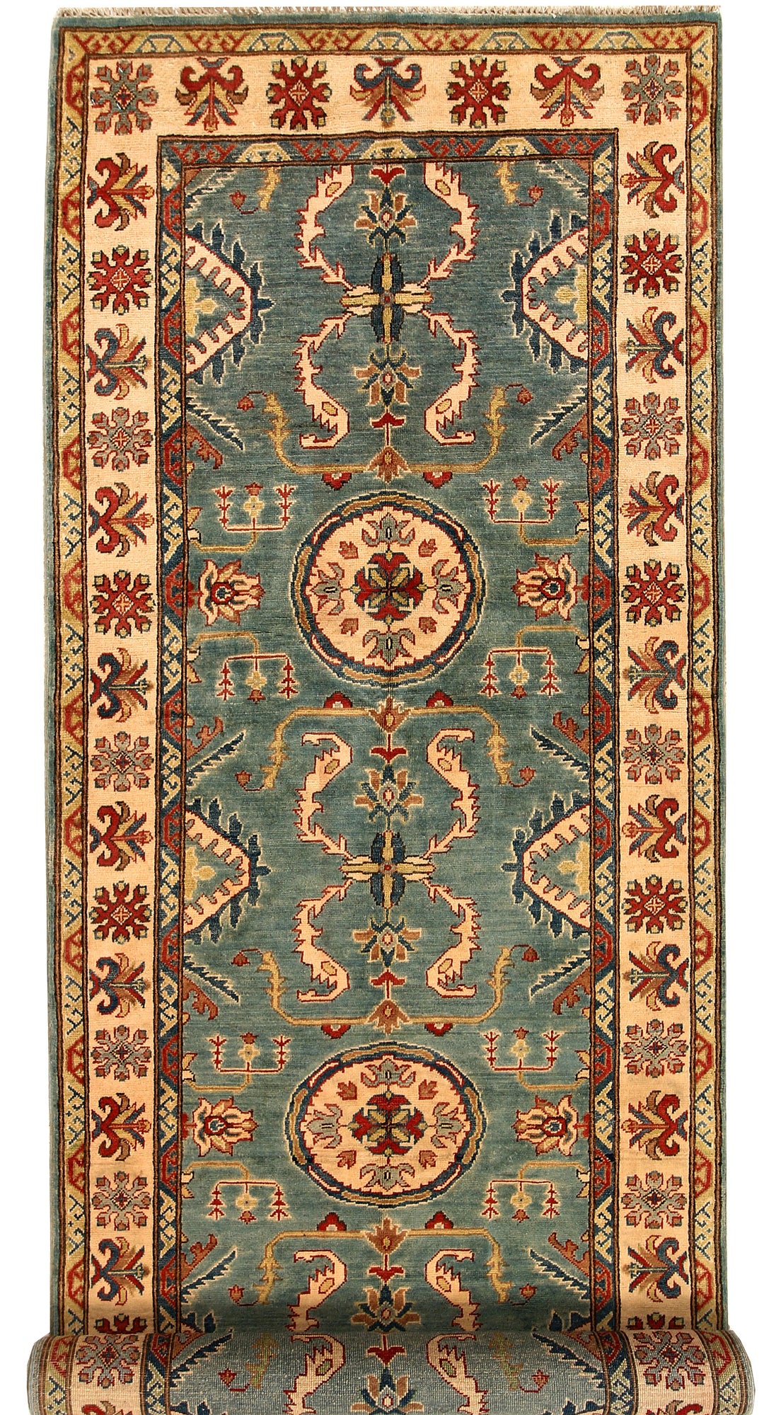 Cadet Blue Kazak 3' 10 x 12' 5 - No. 68299 - ALRUG Rug Store