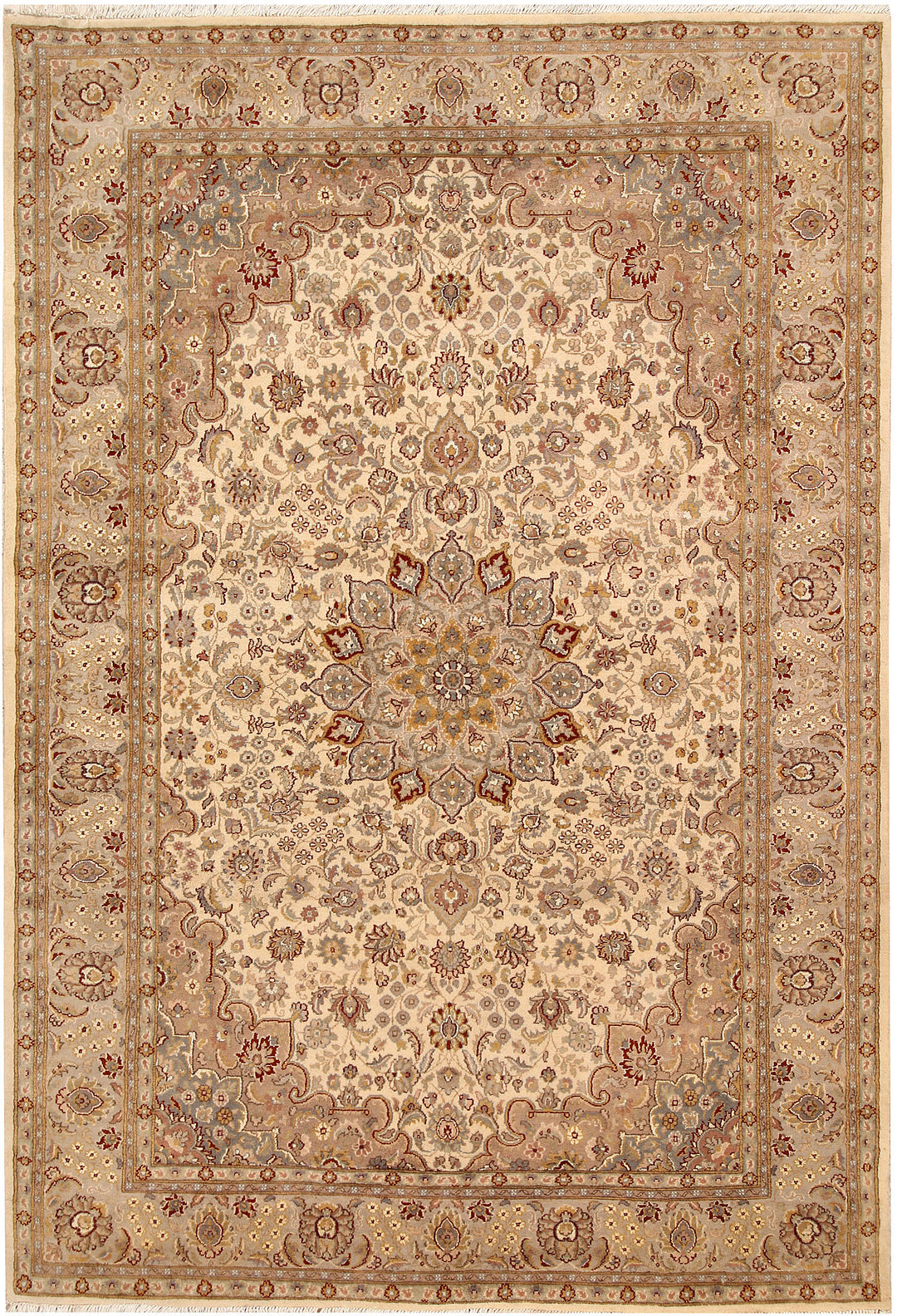 Blanched Almond Kashan 5' 7 x 8' 2 - No. 68328 - ALRUG Rug Store