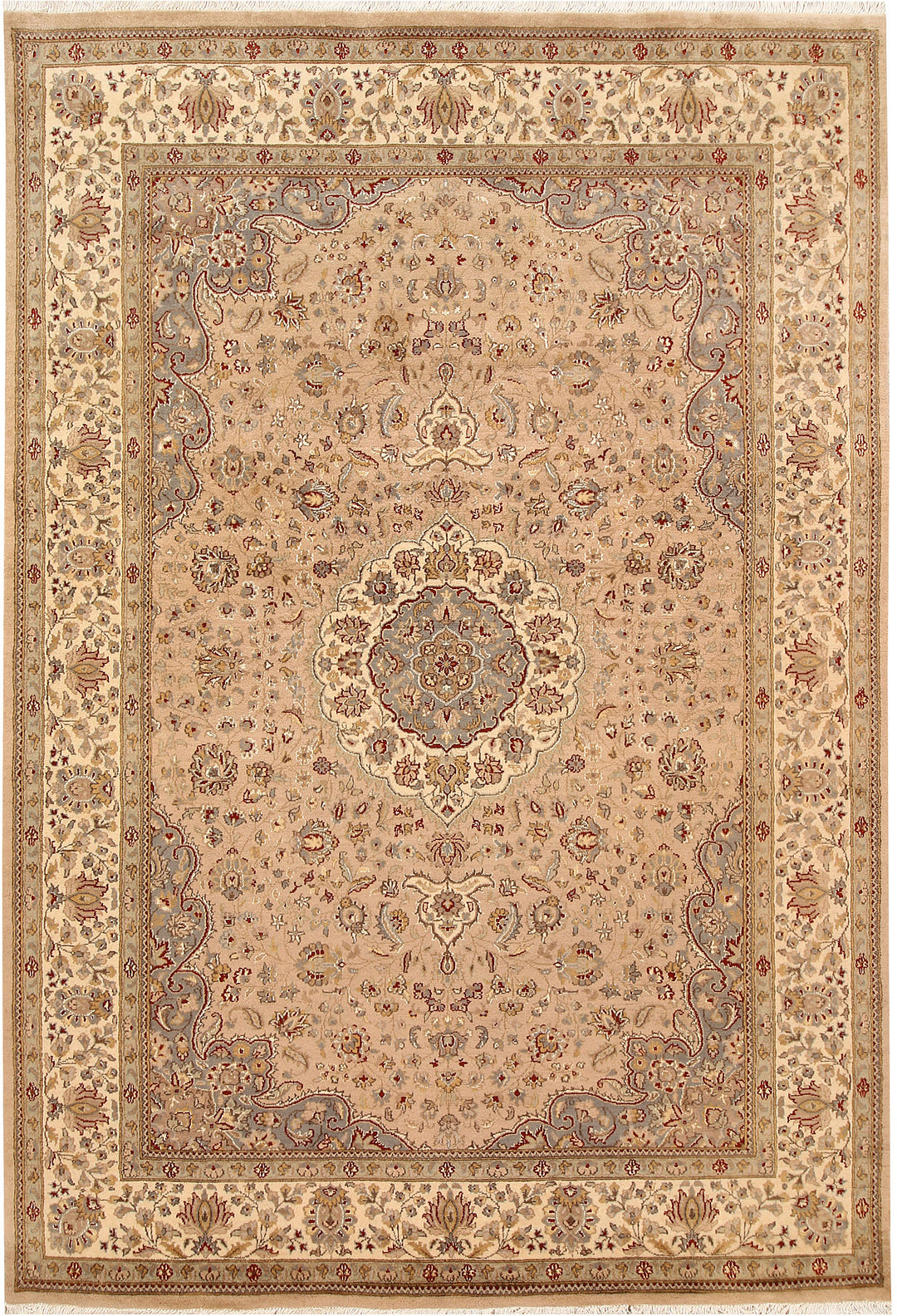 Tan Kashan 5' 8 x 8' 4 - No. 68356 - ALRUG Rug Store