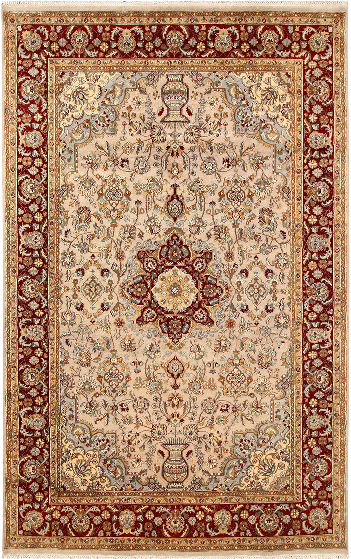 Antique White Isfahan 5'  10" x 9'  4" - No. QA52722