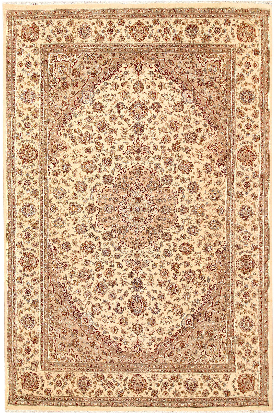 Blanched Almond Isfahan 6' 7 x 9' 10 - No. 68390 - ALRUG Rug Store